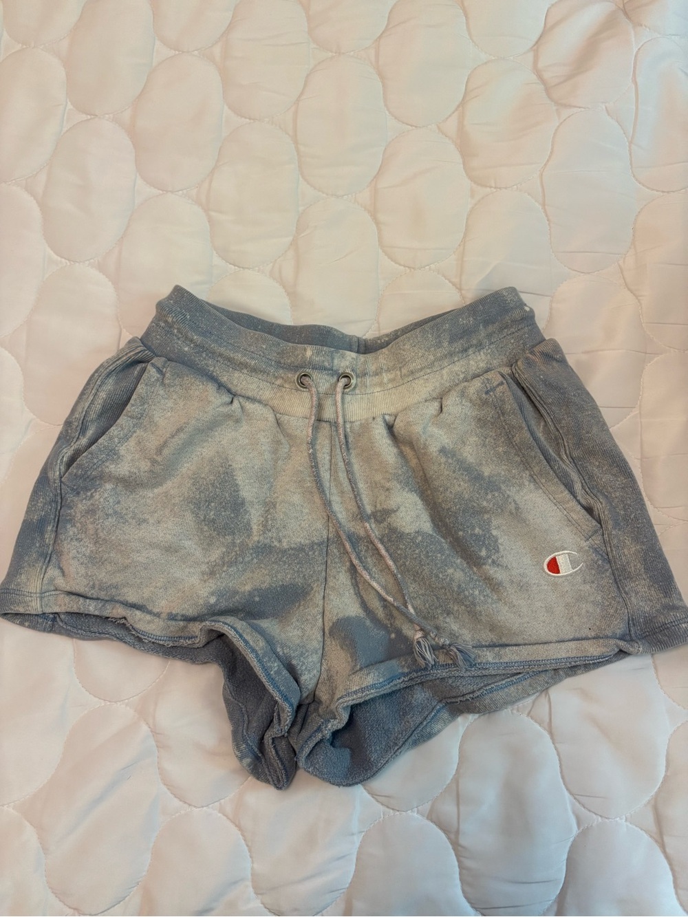 Champion Women's Blue Gray Tie-Dye Athletic Lounge Shorts